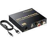 PROZOR HDMI ARC Audio Extractor, 192 kHz DAC-Konverter ARC Audio Extractor unterstützt 5.1-Kanal-Digital-ARC-Audio zu analogem Stereo-Audio RCA L/R optisch und 3,5-mm-Klinken für TV