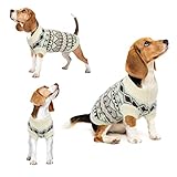 Hund Pullover Klein Hunde Pullis für Chihuahua Bulldogge Malteser Hund Kleidung Hundepullover für Kleine Mittelgroße Hunde Warme Frühlings- und Herbst-Winterkleidung (Weiß, XL)