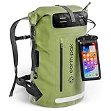 Earth Pak Summit wasserdichter Rucksack, Backpack mit leistungsstarkem Reißverschl 35Luss und Rolltop, wasserfester Handyhülle (Grün)
