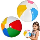 Hongoen 2 PCS Wasserball,Wasserball Aufblasbar,Pool Spielzeug,Aufblasbarer Ball,Wasserbälle Kinder,Wasser Ball, Beachball Klein Schwimmbad Pool Strand SpielzeugBall für Kinder