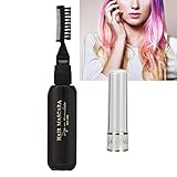 Haarfärbestift, 20ml x 2 Stück Haarkreide temporäre Einweg-Haarfarbe Kreide Friseurzubehör für Halloween Weihnachten Cosplay Parteien(Schwarz)