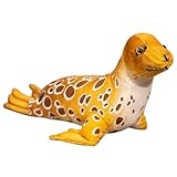 Robbe Kuscheltier, Simuliertes Robbe Plüschtier, Seehund Wassertier Puppe, Weich Siegel Stofftier Gefülltes Seelöwe Meerestier Plüsch Spielzeug Kissen Geschenk für Kinder Jungen Mädchen (60cm,Braun)