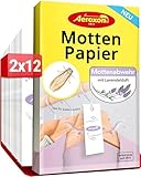 Aeroxon Mottenschutz Kleiderschrank 24 Mottenpapier - Effektiver Schutz gegen Kleidermotten, Textilschutz für bis zu 3 Monate, Lavendelduft, Mottenschutzpapier für Kleidung, Schrank & Textilien