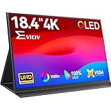EVICIV Portable Monitor QLED 4K 18,4 Zoll Großer Tragbarer Display mit VESA & Schutzhülle, UHD 3840 * 2160 100% sRGB 10Bits 1500:1 Bildschirm mit USB C Mini HDMI für PC/Laptop/Phone/Spielkonsole