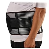 Große Größe 4XL 5XL Rücken Und Lendenwirbel Stützgürtel Orthopädische Taillen Bandage Herren/Damen Atmungsaktive Rückenbandage Aus Netzgewebe Sport Dekompression Taillentrainer(Black,4XL)