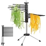 Navaris Nudeltrockner Nudelständer - Nudelständer zum Trocknen von Pasta zusammenklappbar - Nudel Trockenständer frische Nudeln - Pastatrockner Pasta Dryer - Schwarz
