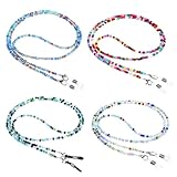 Ymapinc 4 Stück Brillenband Perlen Damen Bunt Brillenkette Damen Aesthetic Sonnenbrillenketten Bunte Brillenzubehör für Mädchen und Frauen