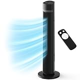 Pro Breeze Oszillierender 101,6 cm Turmventilator, leistungsstarker 45 W Motor mit Fernbedienung, 7 Stunden Timer und 3 Lüftergeschwindigkeiten für Zuhause und Büro – Schwarz