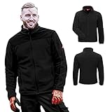 Nitras MOTION TEX PLUS Fleecejacke - windfeste Jacke für Freizeit & Arbeit in Schwarz Größe XL