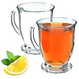 KADAX Kaffeegläser 460ml, 2er Set, Teegläser aus Glas, Glühweingläser, Trinkgläser für Tee, Kaffee, Irish Coffee, Kaffeetassen mit Henkel, Cappuccino Gläser, Dessertgläser