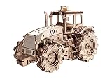 EWA Eco-Wood-Art 3D Holzpuzzle für Jugendliche und Erwachsene-Mechanisches Traktor Modell-DIY-Bausatz, Selbstmontage, kein Kleber erforderlich, Natur