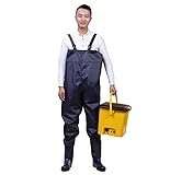 Hm Vicyy Anglerhose Hose mit Stiefel Watstiefel Fisch Teich Gummi für Herren Watschuhe Anglerstiefel wasserdichte Watthosen Teich Fischer Watstiefel Hose Fischerhose Teichhose Hochwasserhose