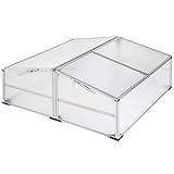 tectake Alu Frühbeet Frühbeetkasten Pflanzbeet | arretierbares Dach | witterungsbeständig - Diverse Modelle (Modell 2 | Nr. 402341)