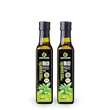 Kräuterland Bio Hanföl 2X250ml (500ml), Hanfsamenöl kaltgepresst, naturrein ohne Zusatz von Aroma-, Farb- und Konservierungsstoffen, hoher Anteil an Omega 3-6-9 Fettsäuren, Premium Qualität