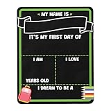 Schultafel aus Holz, 29,5 x 19,8 x 0,2 cm (11,82 x 7,88 x 0,08 Zoll), Schreibtafel für den ersten Schultag, Foto-Requisiten, Memory-Zubehör für Kinder für Studenten, Vorschulkinder, Kinder, Mädchen