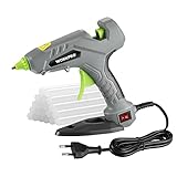 WORKPRO Heißklebepistole, 60 W, mit 20 Klebestiften, 11 x 100 mm, elektrische Heißklebepistole, schnelles Aufheizen für Reparatur, Kunst und DIY, grün, grau, schwarz