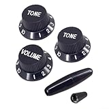 3 Stück Regler für E-Gitarren für ST für STyle Knöpfe mit Lautstärke und Ton (schwarz + weiß)