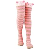 Damen-Korallenvlies, verdickte -Streifen, warme Handtuch-Bodensocken, 2-teilige Strümpfe Krabbel Strümpfe (Red, One Size)