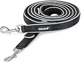 Rudelkönig Führleine Paola - 2,30m Länge - Verstellbare Hundeleine große & mittelgroße Hunde - Reflektierende Hunde Leine in schwarz