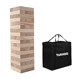 TUAHOO Riesenwackelturm Spiel Holz Stapelturm Builds Von 0.6m - 1,5m Groß Tumble Tower Spiele Jumbo Toppling Blocks Spielzeug Für Kinder Erwachsene & Familie