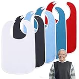 GUOYIHUA 5 Stück Lätzchen für Erwachsene, Kleiderschutz mit Klettverschluss, Schlabberlatz Waschbar, Essschürze Verstellbare, Sabberlatz für Männer, Frauen, Erwachsene, Ältere Menschen und Behinderte