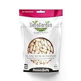 Blanchierte Mandeln-Seba Garden Blanchierte ganze Mandeln, 1000 g– gentechnikfrei, roh, nicht pasteurisiert, ungesalzen, Keto, Paleo, koscher, Bulk, reich an Proteinen, Ballaststoffen