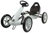 HyperMotion Go-Kart für Kinder ab 5 Jahren, Tretauto für Jungen und Mädchen, Fahren: Vorne und Hinten, Doppelte Handbremse, Kinderfahrrad wie EIN Auto, 4 Räder Metall + Kunststoff, Grau