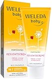 WELEDA Bio Baby Calendula Gesichtscreme parfümfrei – Naturkosmetik Feuchtigkeitscreme mit Mandelöl & Bienenwachs zur Pflege von trockener Haut. Natürliche Gesichtspflege für Babys & Kinder (1x 50ml)