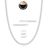 Rajputana 925 Silber Kette Halskette für Männer 3mm Kubanische Verbindung Kette für Männer Junge Sterling Silber Männer Kette Halsketten Robuste Kandare Kette Schmuck Geschenke 18Zoll