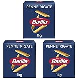 Barilla Pasta Klassische Penne Rigate n.73 aus hochwertigem Hartweizen immer al dente, (1 x 1 kg) 3er Pack