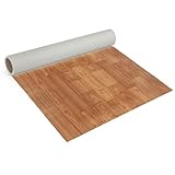 Internethandel Pfordt CV Bodenbelag Lugana Holz Optik Braun, 100x200 cm, pflegeleichter PVC Vinylboden in Holzoptik, Meterware für Küche und Wohnzimmer