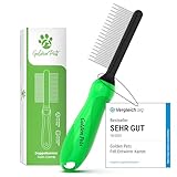 TESTURTEIL SEHR GUT Fell-Entwirrer Kamm I Hundebürste & Katzenbürste mittel bis langhaar geeignet I Kleine - große Tiere I Einfache Reinigung I + neues E-Book