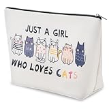 Katzen-Make-up-Taschen für Frauen süße Geschenke für Katzenmütter für Katzenliebhaber süße Katzensachen Kosmetiktasche mit Katzenmotiv und Reißverschluss für Teenager Tochter Schwester Beste Freundin