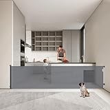 Muaket Treppenschutzgitter 300cm Ultraweit, Türschutzgitter Ausziehbare, Treppengitter für Babys und Haustiere Kinderschutzgitter, Einhändiges Öffnen, Kindergitter babygitter für Treppen, Türen, Grau
