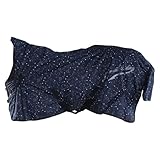 Imperial Riding - Outdoordecke 600D IRHSuper-Dry Stardust – als Regendecke, Übergangsdecke & Winterdecke – wasserdichte Weidedecke mit Füllung – Pferdedecke in Schwarz – 135cm (50g)