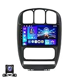 Für Dodge Caravan 2000-2007 Android 12 10 Zoll Touchscreen Autoradio mit CarPlay Android Auto Unterstützung DAB 4G WiFi GPS Navigation Bluetooth Mirror Link HiFi DSP RDS AHD Rückfahrkamera + SWC (M300