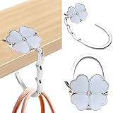 Taschenhalter für Tisch, Faltbare Antirutsch Tisch Handtaschenhalter Haken, Taschenhaken für Tisch, Handtaschenhalter für Tisch Metall Taschenaufhänger für Schreibtisch, Büro, Restaurant, Bar(Weiß)