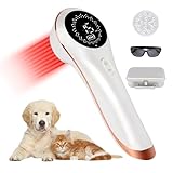 LLLT Cold Laser Therapie Gerät mit Magnetabdeckung, Rotlichttherapie für Gelenk und Muskelschmerzlinderung mit 808nm & 650 nm, Handheld Nähe der Infrarot Lichttherapie für Haustier Hunde Katzen, Weiß