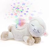 Dreamegg 3-in-1 Einschlafhilfe Babys Schaf Kuscheltier mit Musik und Licht, White Noise Machine mit Nachtlicht Projektor, Baby Spielzeug 0 Monate +, Babygeschenk Baby Erstausstattung Neugeborenes