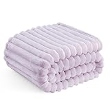 BEDSURE Kuscheldecke Flauschig Decke Fleecedecke – Weiche Warme Grobe Korddecke Gemütlicher Überwurf Für Bett und Couch, Lavendel, 150 x 200 cm