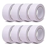 gws Putzband PVC gerippt weiß 8 Rollen Abklebeband von Hand reißbar Maler-Schutzband in Profi-Qualität versch. Farben & Breiten Länge: 33 m x 50 mm breit