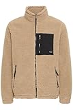 Blend BHTotti Herren Jacke Fellimitatjacke Teddy-Jacke mit Reißverschlusstaschen Brusttasche Stehkragen Label-Details Regular fit, Größe:XXL, Farbe:Dune (171009)