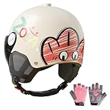 Niedlicher, Offener Motorradhelm Mit Cartoon-Print Für Kinder, Inklusive Visier, ECE 22.06 Zertifiziert Rollerhelm Sturzhelm Für Jungen Und Mädchen Von 3 Bis 12 Jahren H,45-55cm