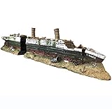 SLOCME Aquarium Titanic Shipwreck Dekorationen - Schiffs Dekorationen aus Harzmaterial, Aquarium versunkenes Schiff Ornament Aquarium umweltfreundliche Dekorationen