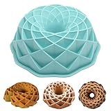 DAWRIS Gugelhupfform Silikon Gugelhupf Backform Gugelhupfform 24 cm Silikonform Gugelhupf Form Kuchenform Silikonbackform Backformen Silikon Silikonbackformen für Kuchen, Brot, Backen, Blau