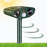 Katzenschreck Ultraschall, Solar Tiervertreiber Katzenabwehr Wasserdicht, Ultraschall Abwehrmittel Hundeschreck Marderschreck mit Bewegungsmelder für Katzen, Hunde, Mäuse,Vögel, Marder
