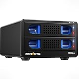 CENMATE 2 Bay RAID Festplattengehäuse mit Lüfter for 2.5/3.5' SATA HDD/SSD with USB A/C 3.0 Kabel , 3.5-Festplattengehäuse unterstützt 40 TB, 4 RAID-Modi, max 6 Gbit/s
