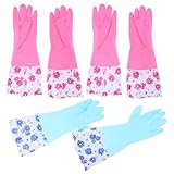 MOLUCKFU Wiederverwendbare Küchenhandschuhe Dicke Wasserfeste Reinigungs Und Geschirrwaschhandschuhe Mit Fleece Futter Und