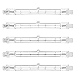 VINBE Umweltfreundliche Halogenröhre, R7S Sockel, T3 Halogenröhrenlampe, 230V, 400W=500W, 118mm, warmweiß -2800K (5 Stück)