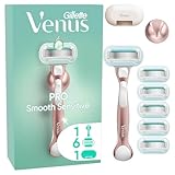 Gillette Venus Pro Smooth Sensitive Damenrasierer für empfindliche Haut — Inkl. 6 Ersatzklingen für Nassrasierer mit einem Hauch von Aloe Vera, Duschhalterung und Reiseschutzkappe